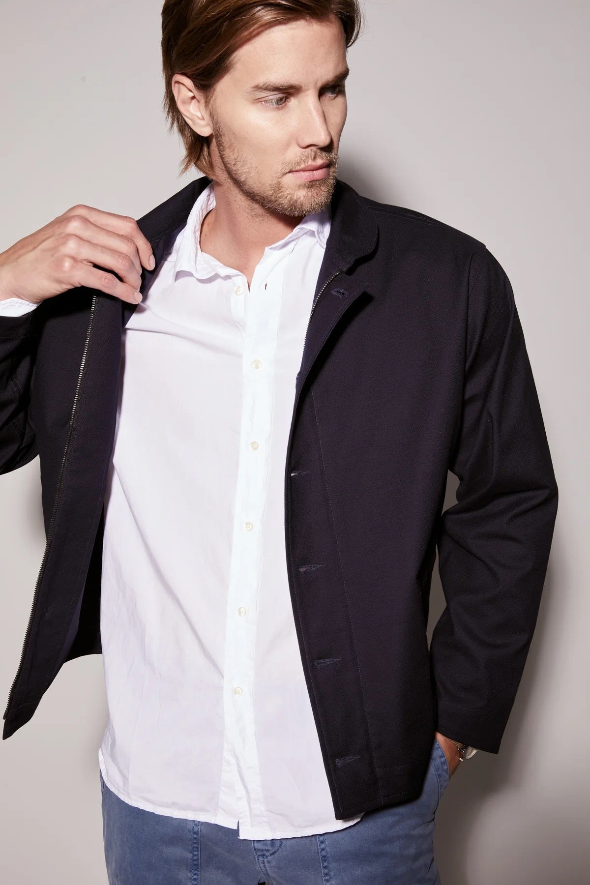 Marlon Cotton Blend Button Jacket